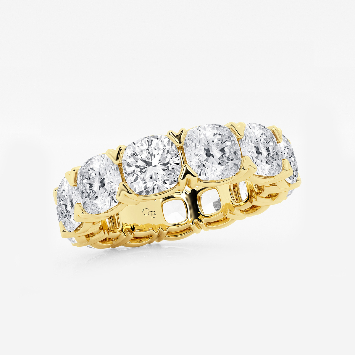 Additional Image 1 for  10 ctw Cushion Lab Grown Diamond V-Prong Eternity Band - 5.3mm Width