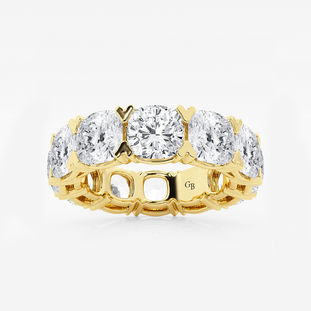 12 ctw Cushion Lab Grown Diamond V-Prong Eternity Band - 5.8mm Width