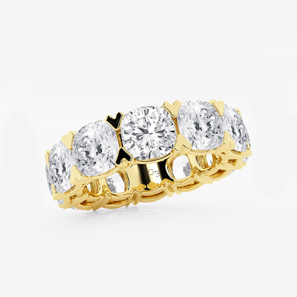 Additional Image 1 for  12 ctw Cushion Lab Grown Diamond V-Prong Eternity Band - 5.8mm Width