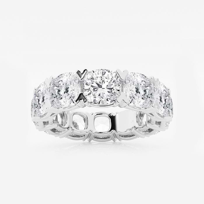 V-Prong Cushion Eternity Band