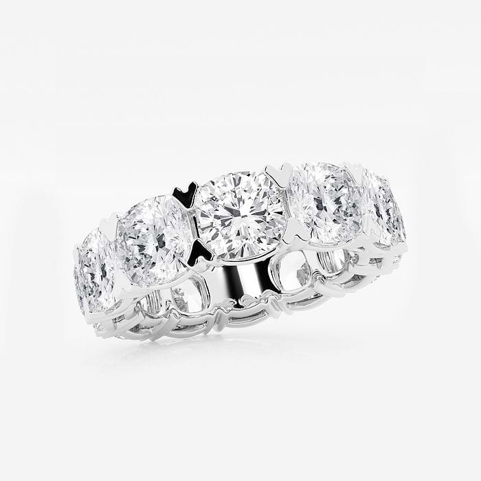 V-Prong Cushion Eternity Band