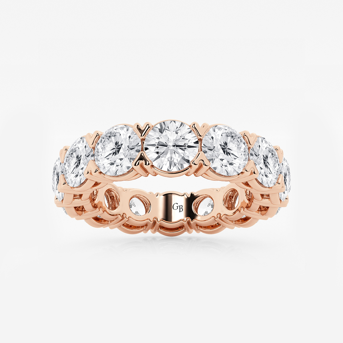 7 ctw Round Lab Grown Diamond V-Prong Eternity Band - 4.7mm Width