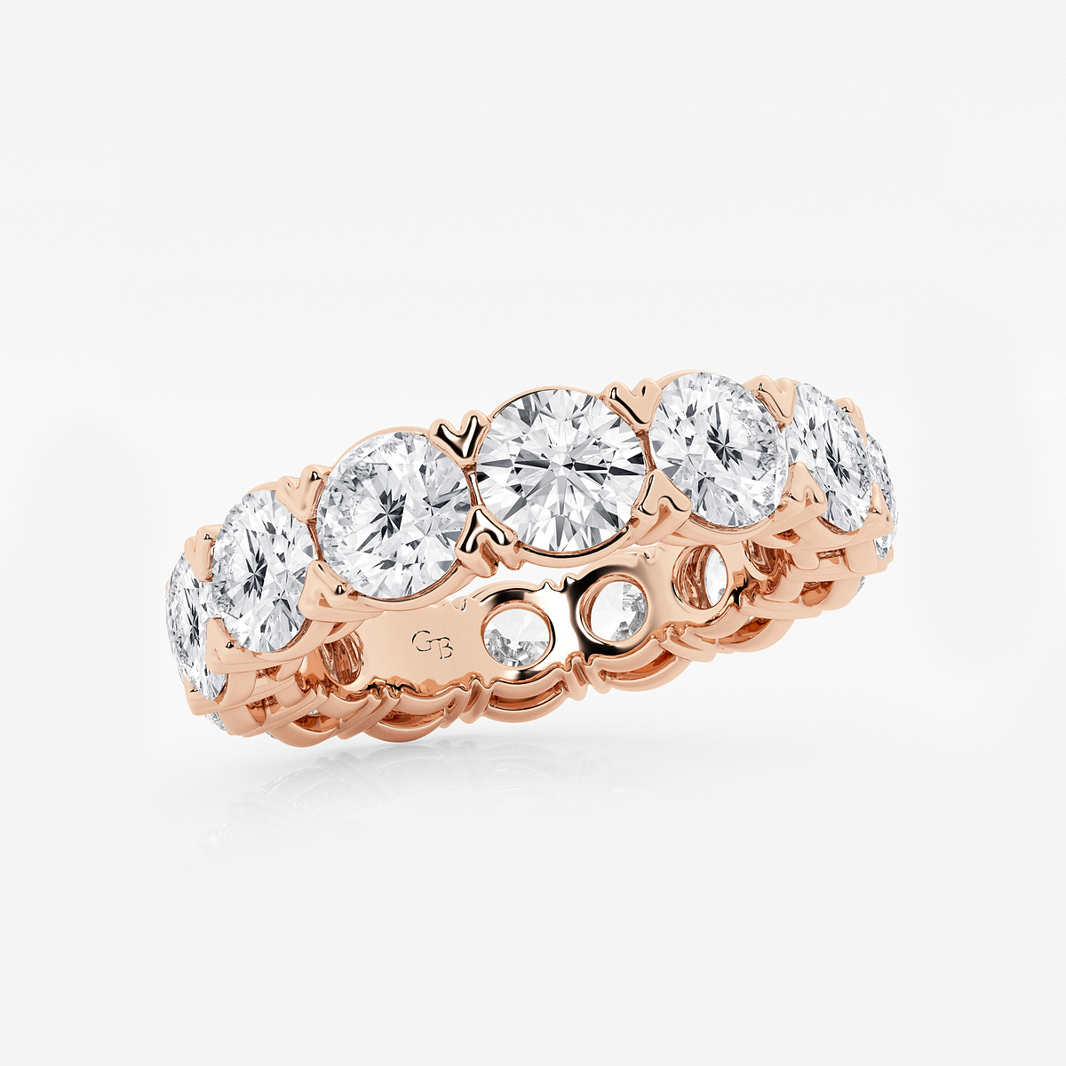 Additional Image 1 for  7 ctw Round Lab Grown Diamond V-Prong Eternity Band - 4.7mm Width