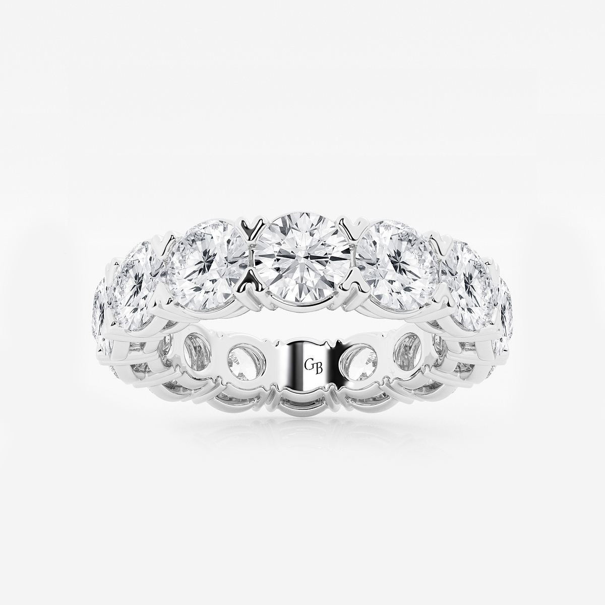 7 ctw Round Lab Grown Diamond V-Prong Eternity Band - 5mm Width
