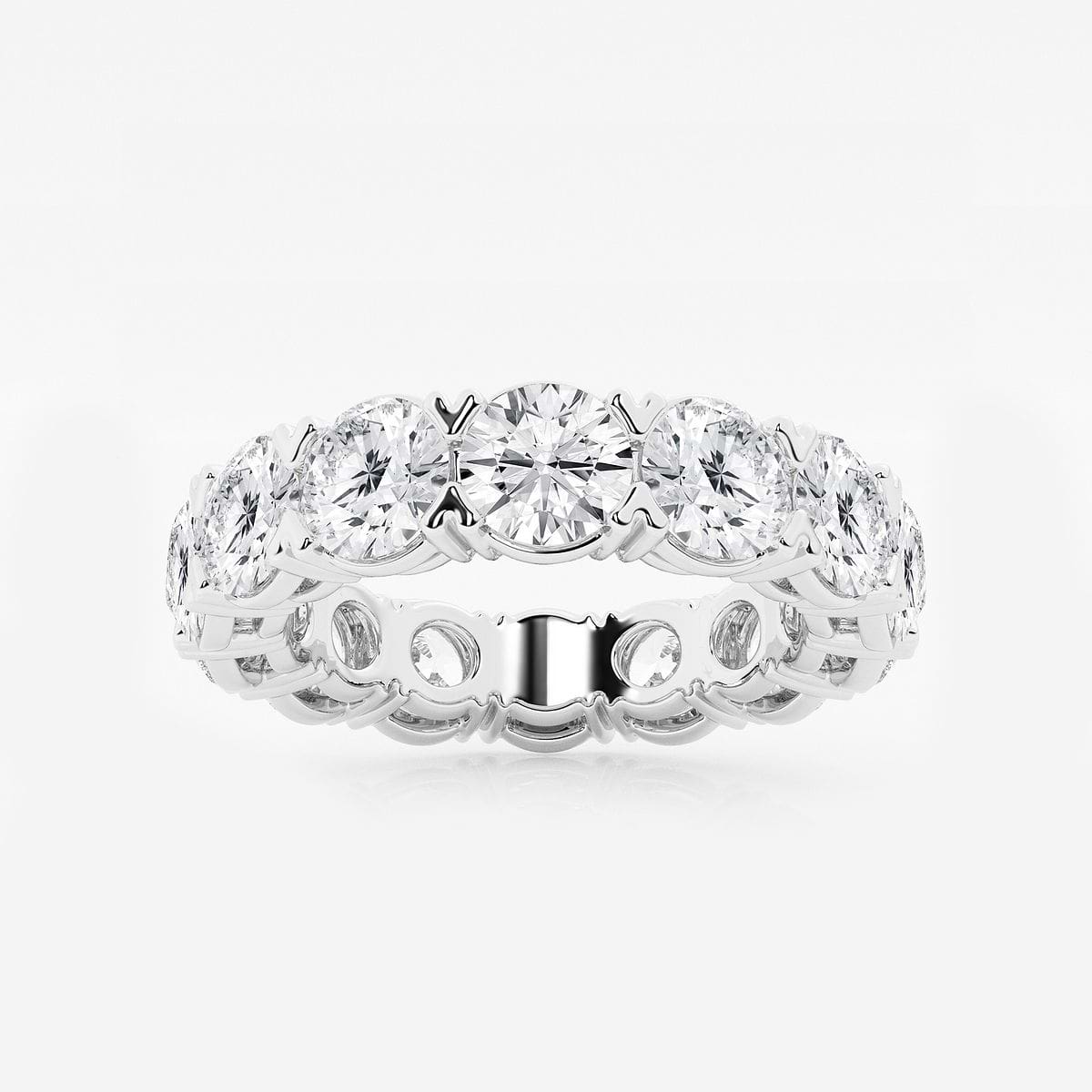 7 ctw Round Lab Grown Diamond V-Prong Eternity Band - 4.7mm Width