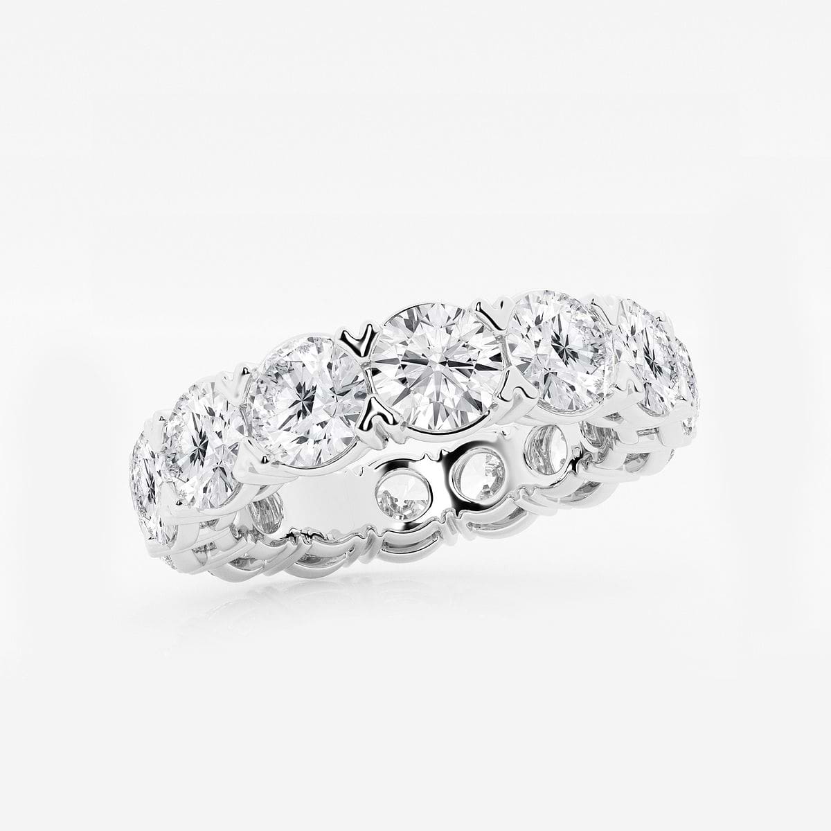 Additional Image 1 for  7 ctw Round Lab Grown Diamond V-Prong Eternity Band - 4.7mm Width