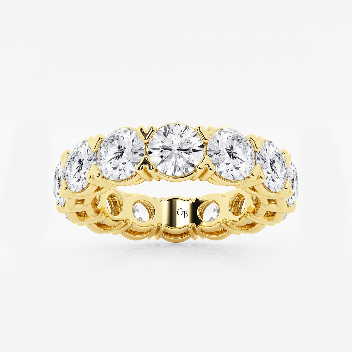 7 ctw Round Lab Grown Diamond V-Prong Eternity Band - 5.1mm Width