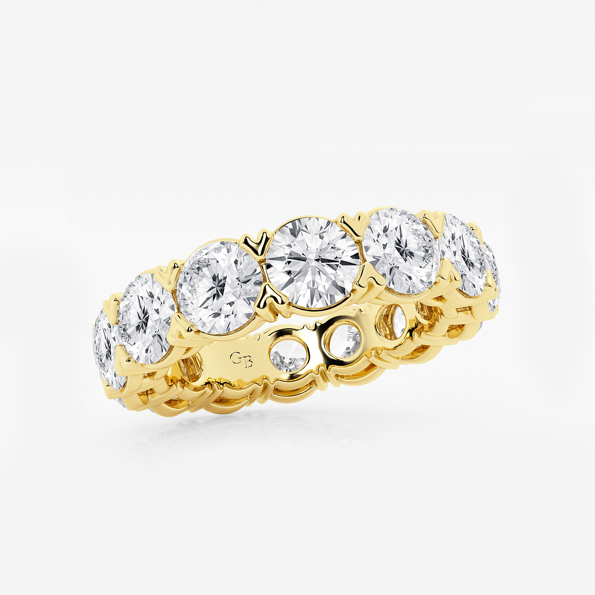 Additional Image 1 for  7 ctw Round Lab Grown Diamond V-Prong Eternity Band - 5.1mm Width