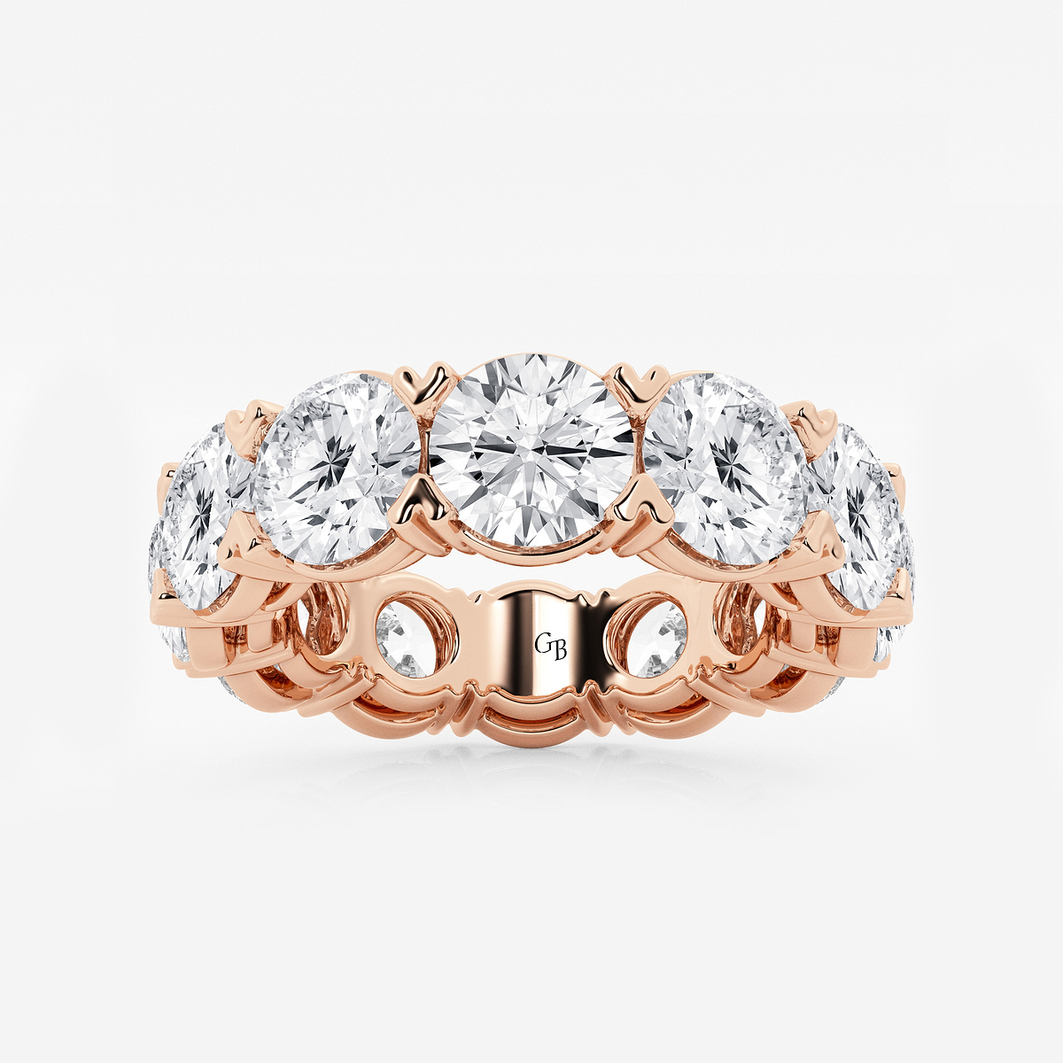 10 ctw Round Lab Grown Diamond V-Prong Eternity Band - 6.1mm Width