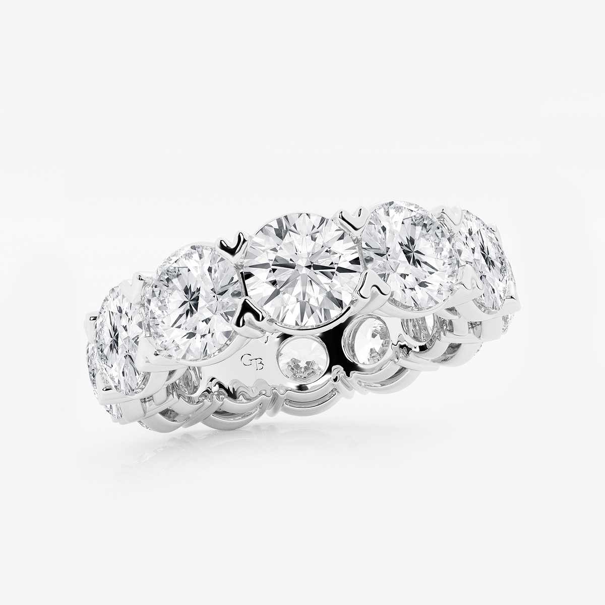 Additional Image 1 for  10 ctw Round Lab Grown Diamond V-Prong Eternity Band - 6mm Width