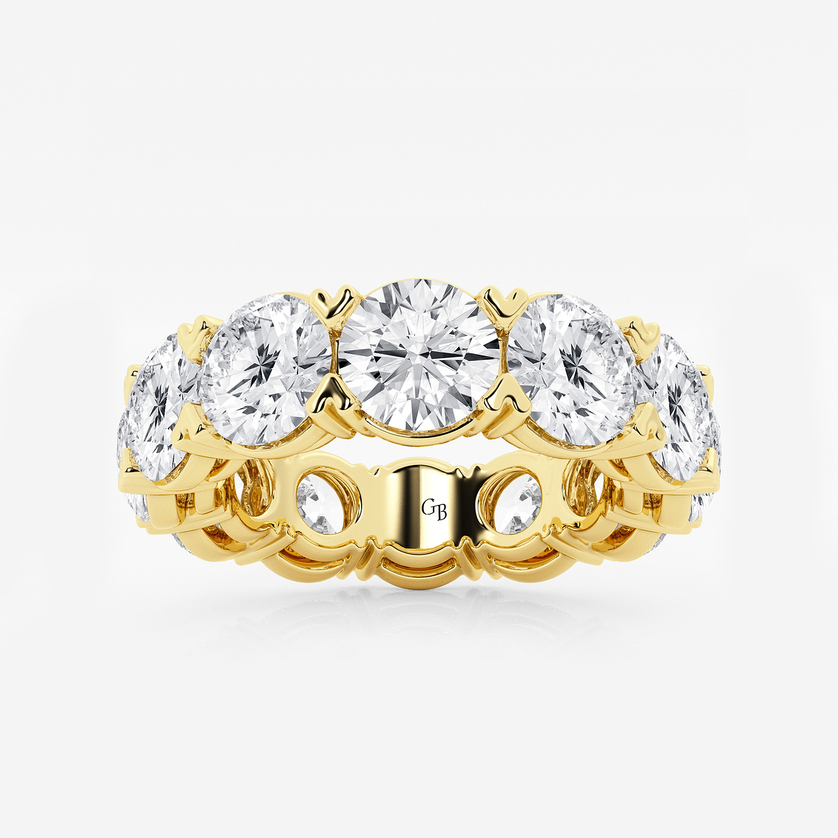 10 ctw Round Lab Grown Diamond V-Prong Eternity Band - 6mm Width