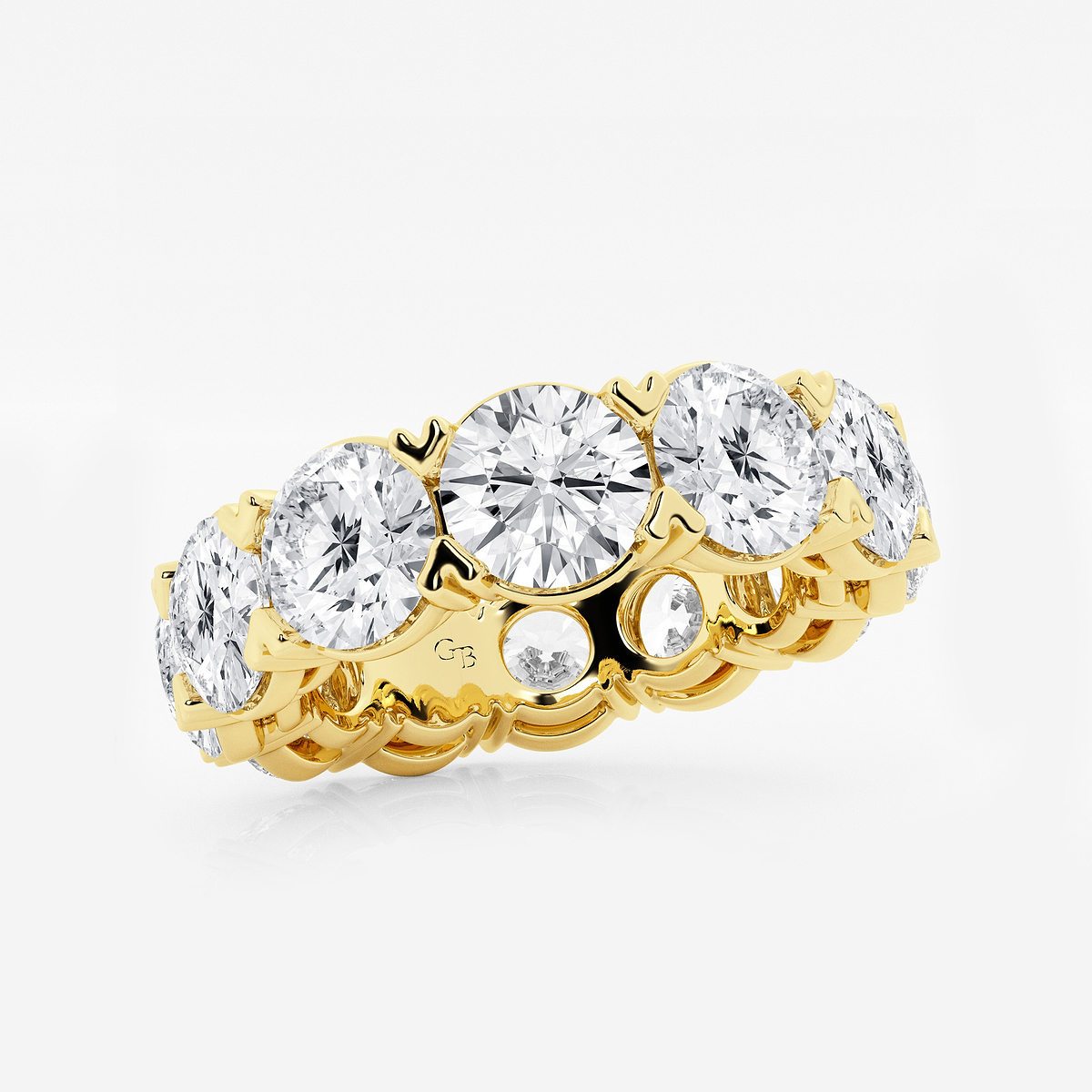 Additional Image 1 for  10 ctw Round Lab Grown Diamond V-Prong Eternity Band - 6mm Width
