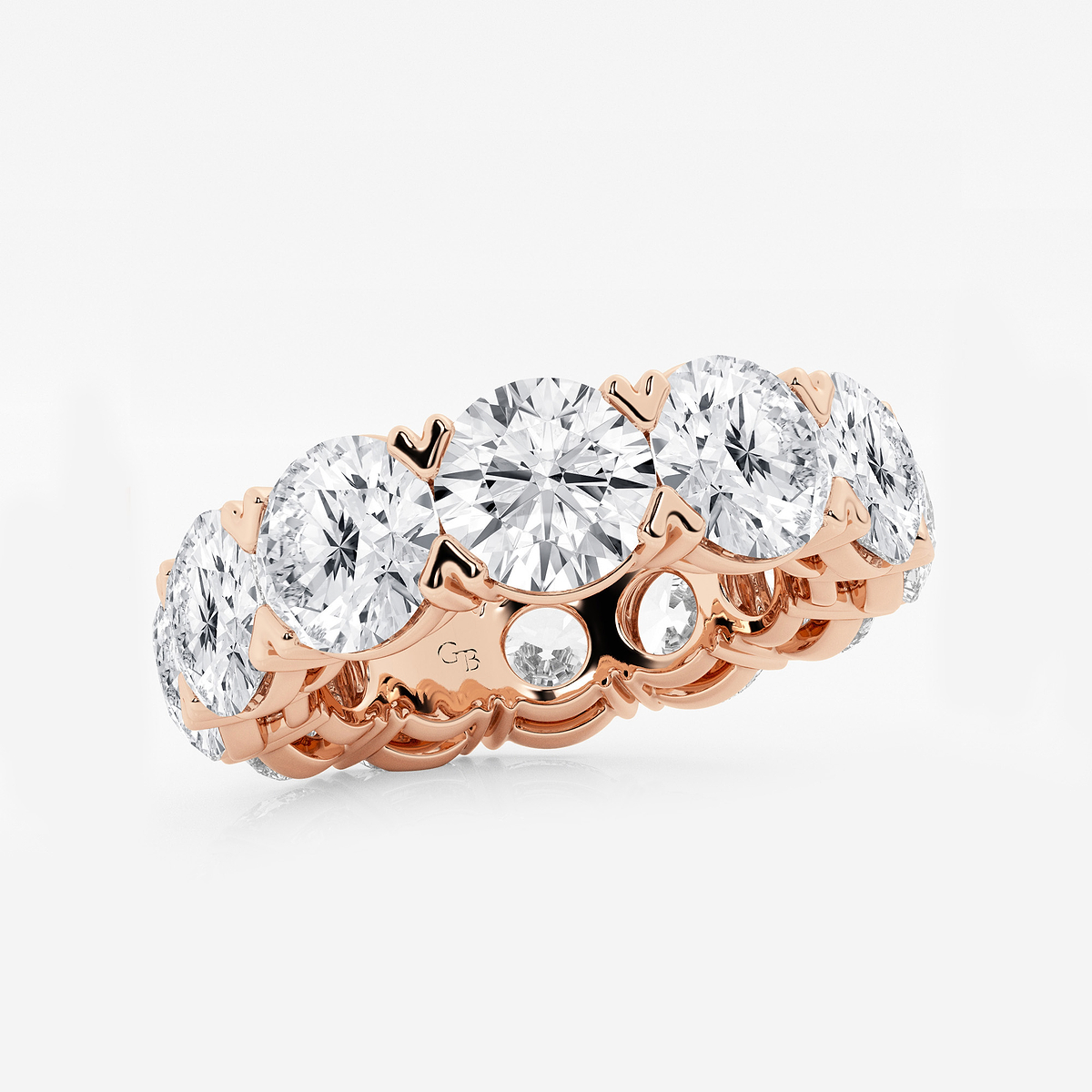 Additional Image 1 for  12 ctw Round Lab Grown Diamond V-Prong Eternity Band - 4.4mm Width