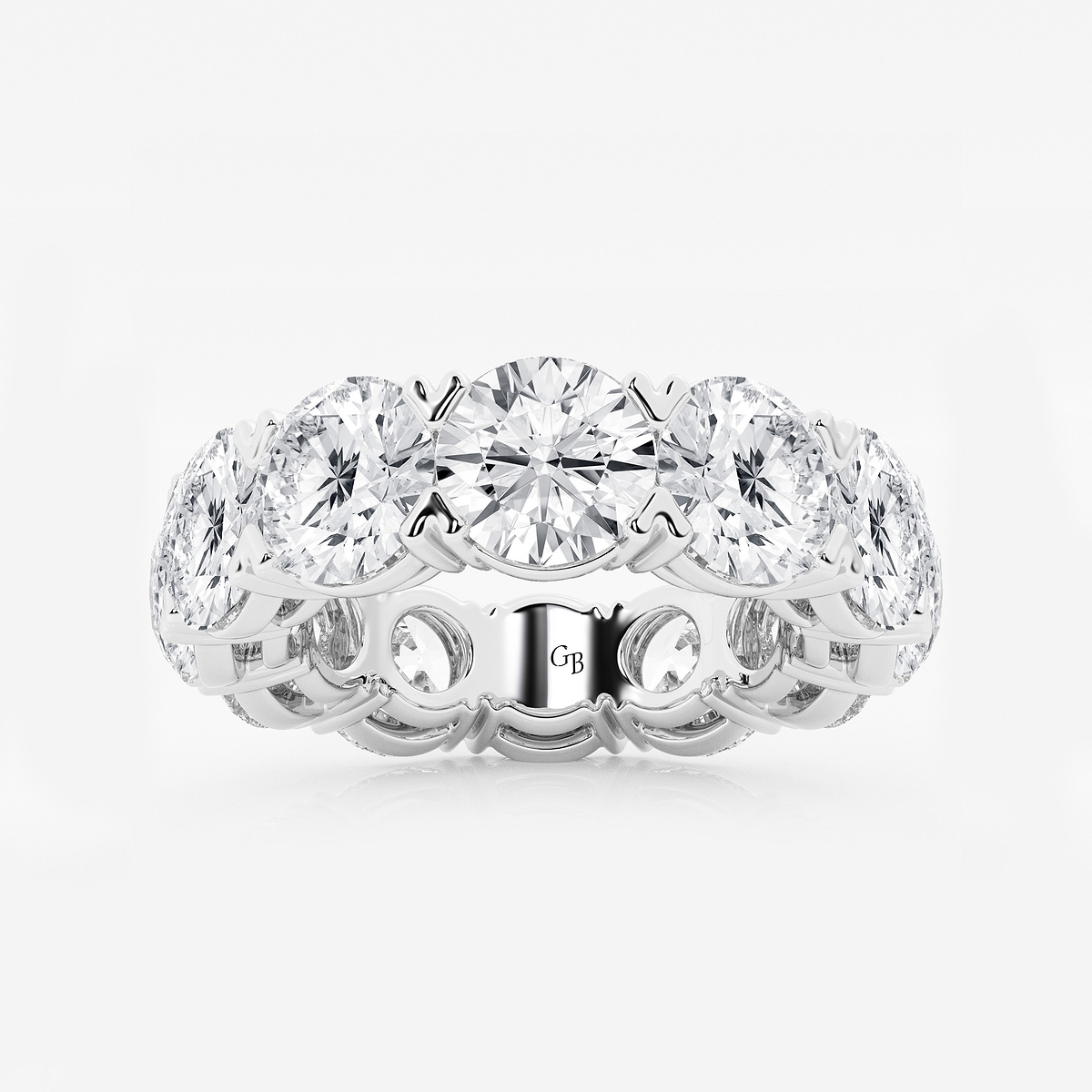 12 ctw Round Lab Grown Diamond V-Prong Eternity Band - 4.4mm Width