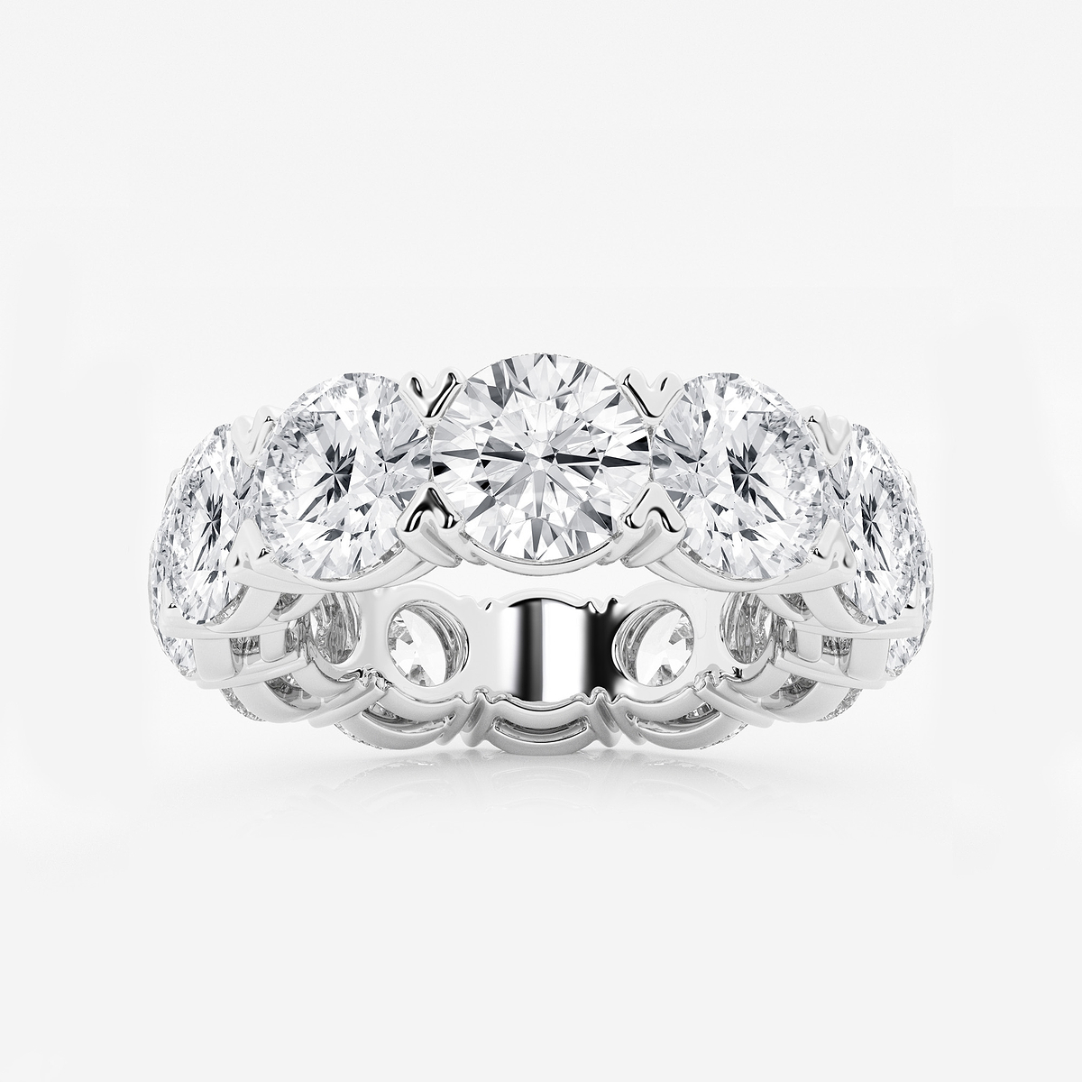 12 ctw Round Lab Grown Diamond V-Prong Eternity Band - 4.4mm Width