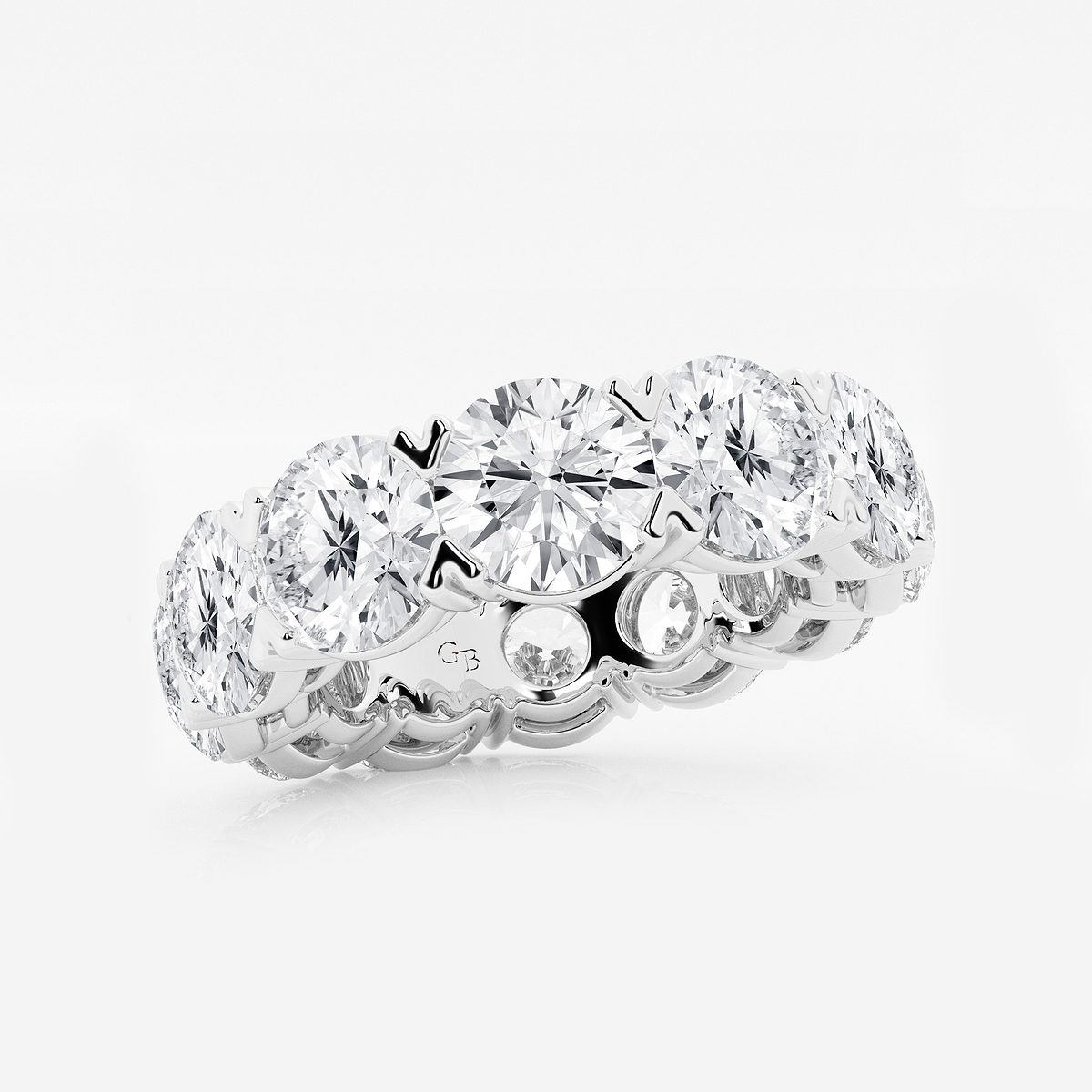 Additional Image 1 for  12 ctw Round Lab Grown Diamond V-Prong Eternity Band - 4.4mm Width