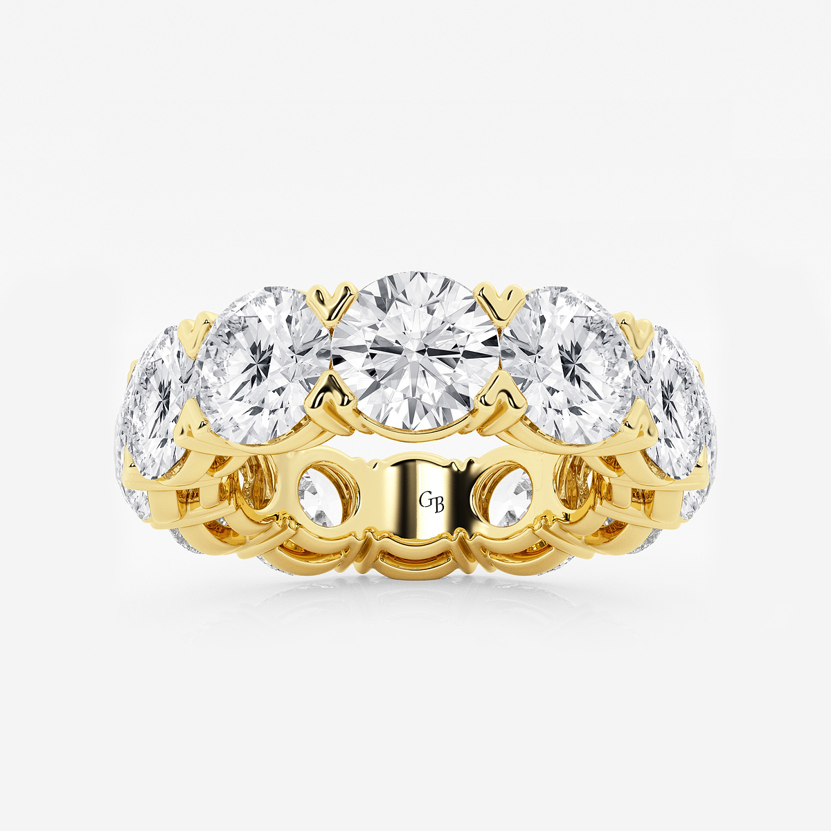 12 ctw Round Lab Grown Diamond V-Prong Eternity Band - 4.4mm Width