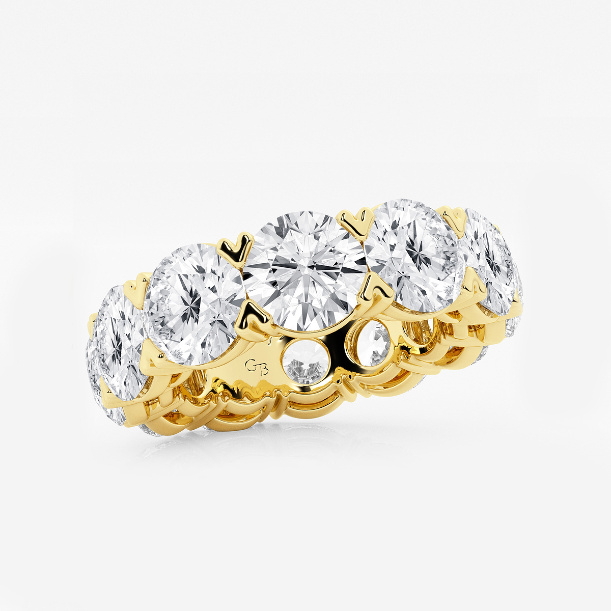 Additional Image 1 for  12 ctw Round Lab Grown Diamond V-Prong Eternity Band - 4.4mm Width
