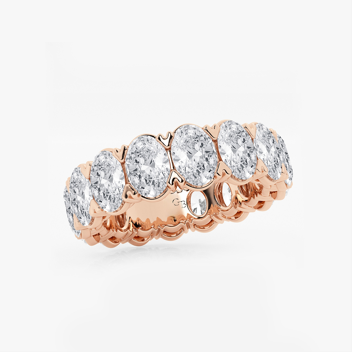 Additional Image 1 for  7 ctw Oval Lab Grown Diamond V-Prong Eternity Band - 6mm Width