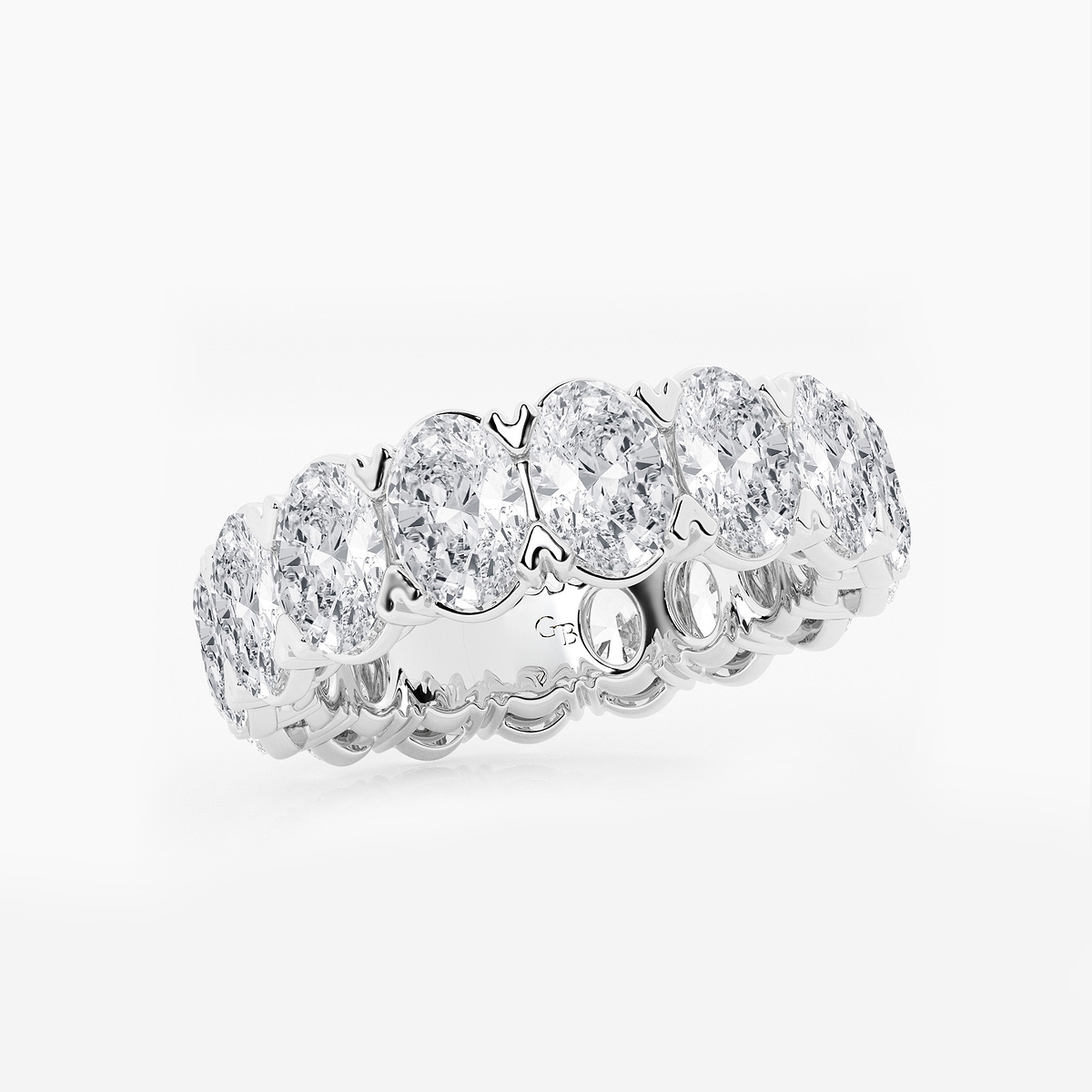 Additional Image 1 for  7 ctw Oval Lab Grown Diamond V-Prong Eternity Band - 6mm Width