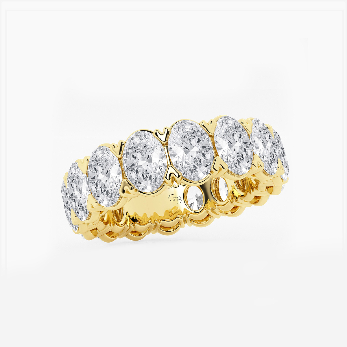 Additional Image 1 for  7 ctw Oval Lab Grown Diamond V-Prong Eternity Band - 6mm Width