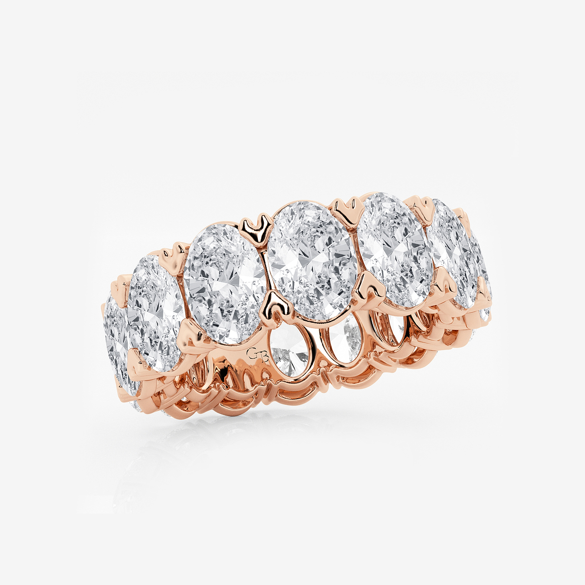 Additional Image 1 for  10 ctw Oval Lab Grown Diamond V-Prong Eternity Band - 7mm Width