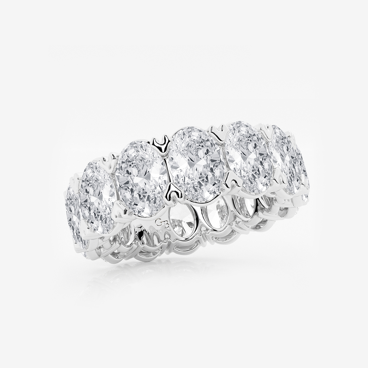 Additional Image 1 for  10 ctw Oval Lab Grown Diamond V-Prong Eternity Band - 7mm Width