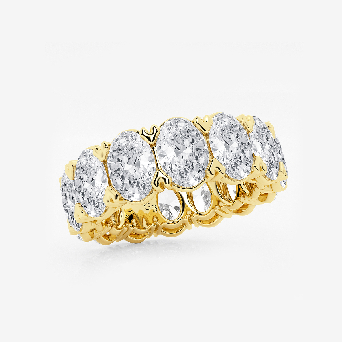 Additional Image 1 for  10 ctw Oval Lab Grown Diamond V-Prong Eternity Band - 7mm Width