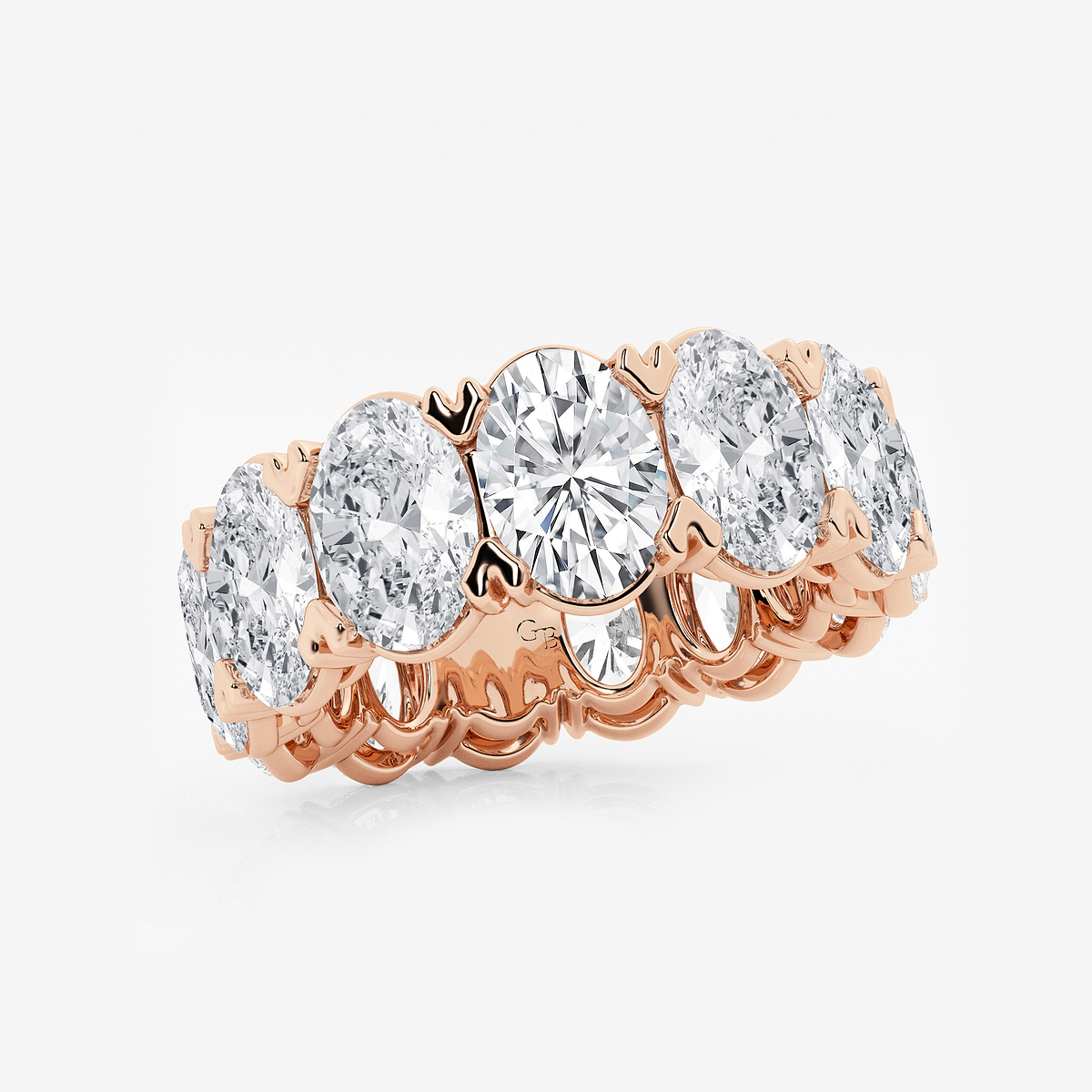 Additional Image 1 for  12 ctw Oval Lab Grown Diamond V-Prong Eternity Band - 7.7mm Width