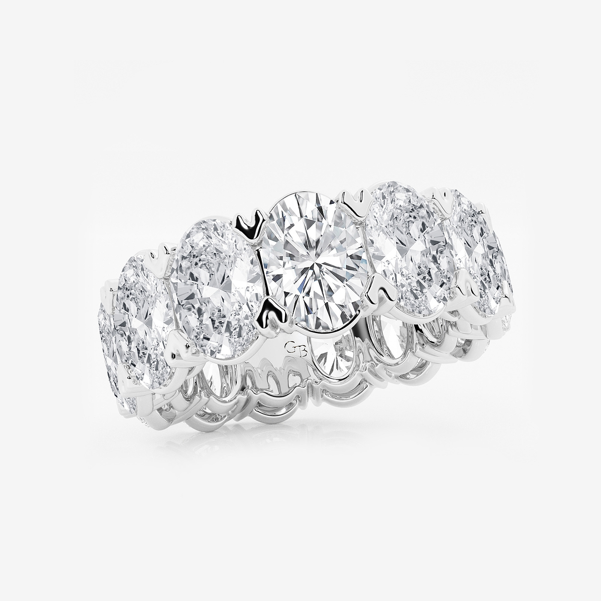 Additional Image 1 for  12 ctw Oval Lab Grown Diamond V-Prong Eternity Band - 7.9mm Width