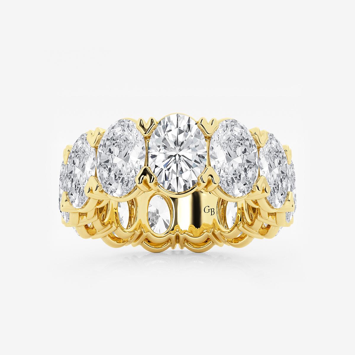 12 ctw Oval Lab Grown Diamond V-Prong Eternity Band - 7.3mm Width