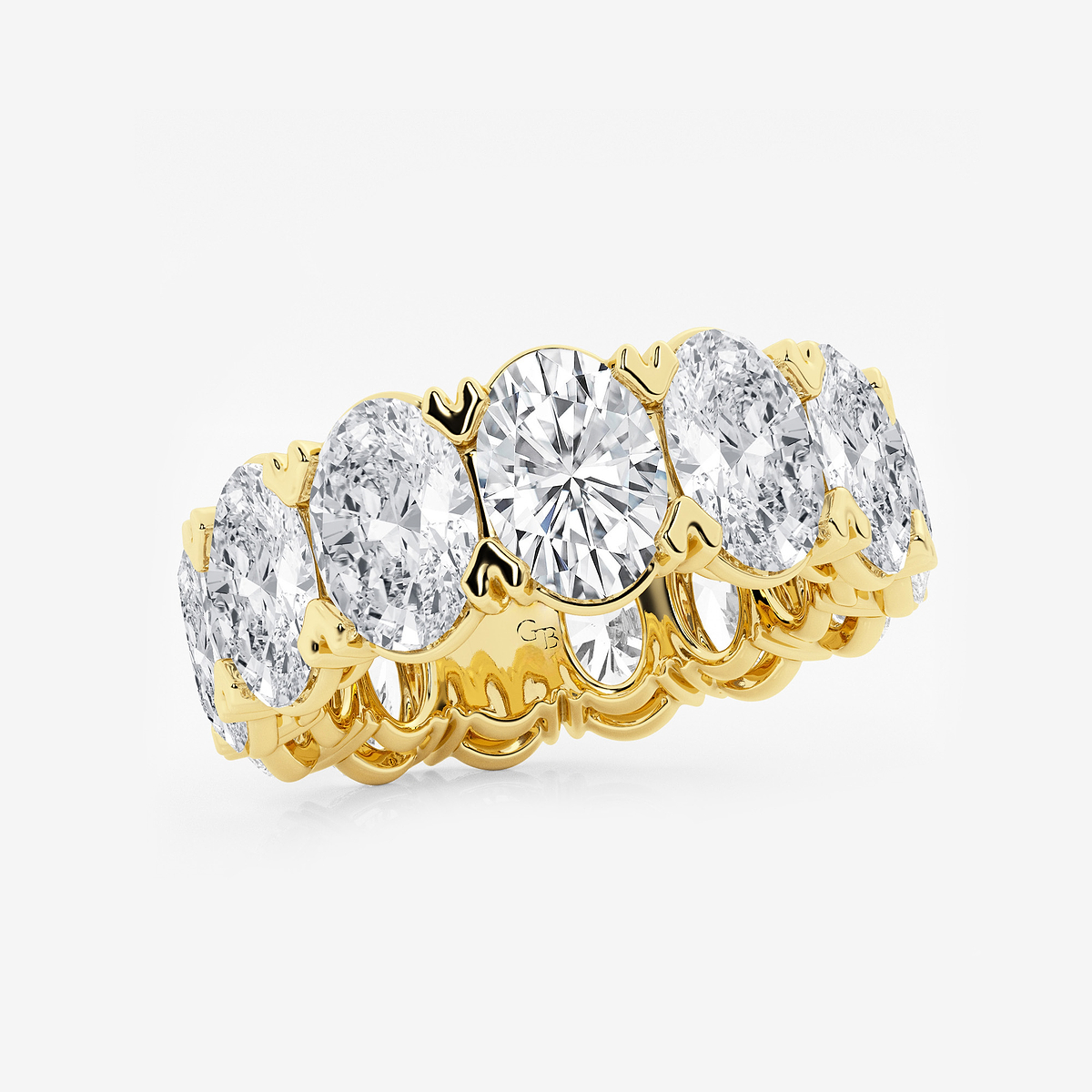 Additional Image 1 for  12 ctw Oval Lab Grown Diamond V-Prong Eternity Band - 7.3mm Width