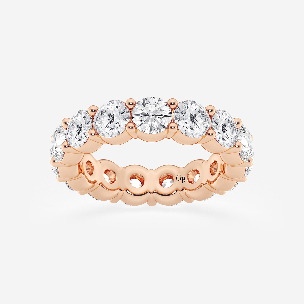 6 ctw Shared Prong Round Lab Grown Diamond Eternity Band - 4.8mm Width