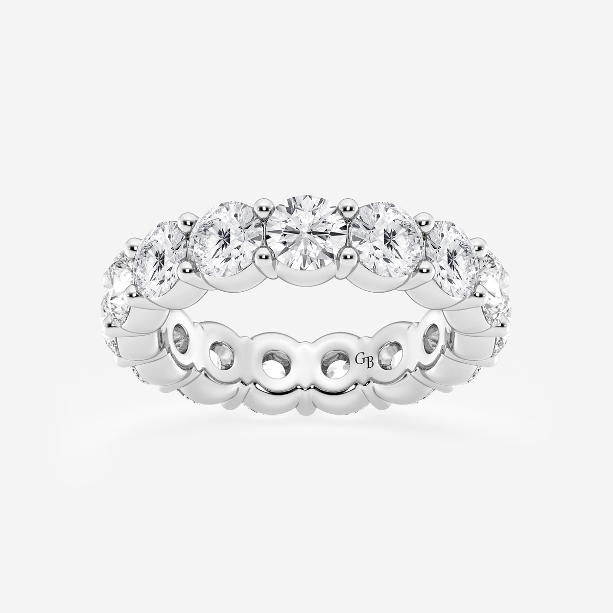 6 ctw Shared Prong Round Lab Grown Diamond Eternity Band - 4.8mm Width