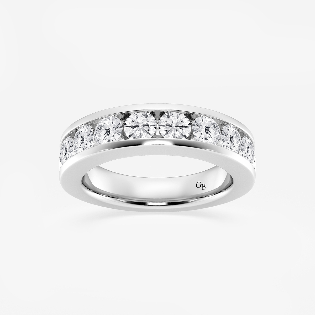 2 ctw Round Lab Grown Diamond Wedding Band 14K White Gold, F, VS2