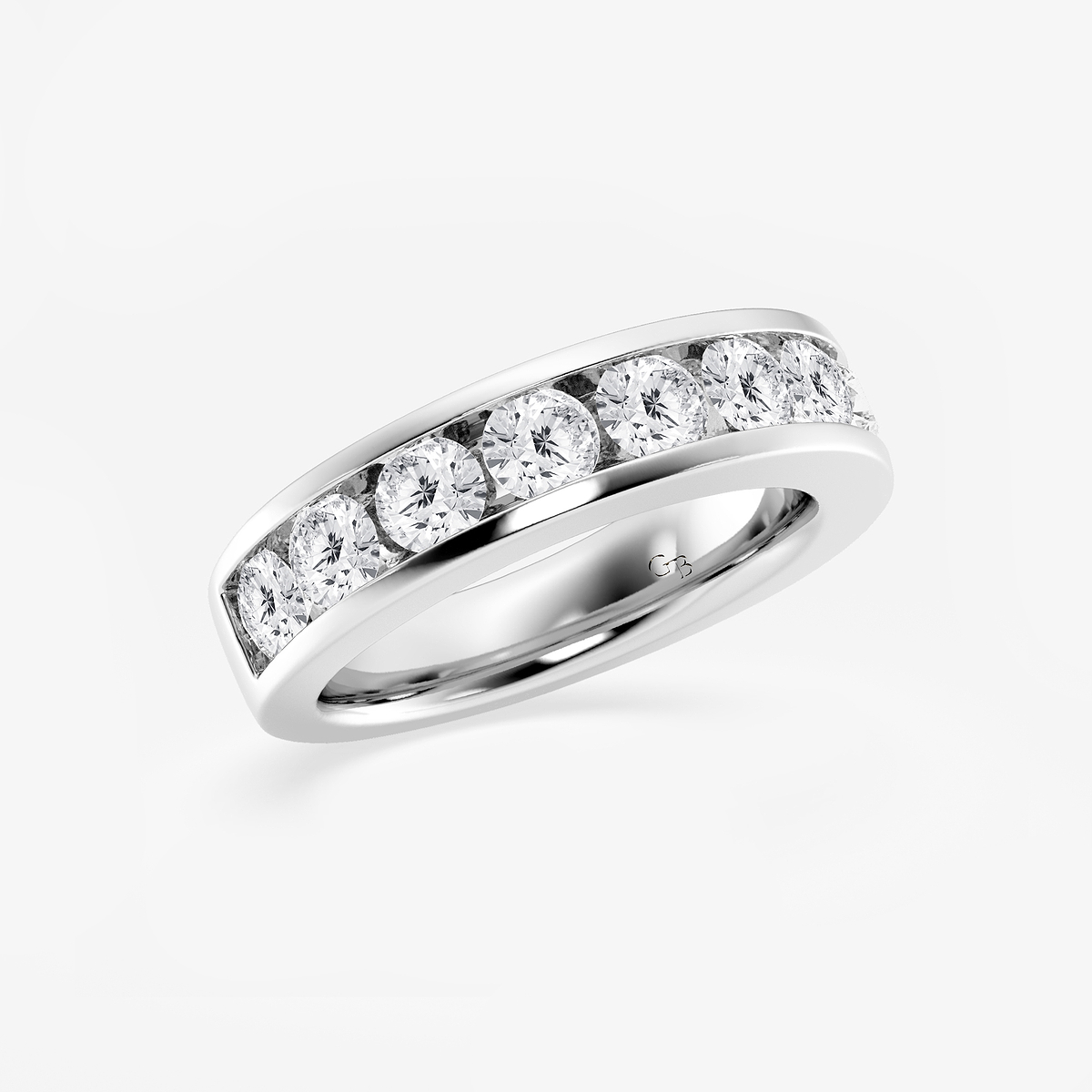 2 ctw Round Lab Grown Diamond Wedding Band 14K White Gold, F, VS2