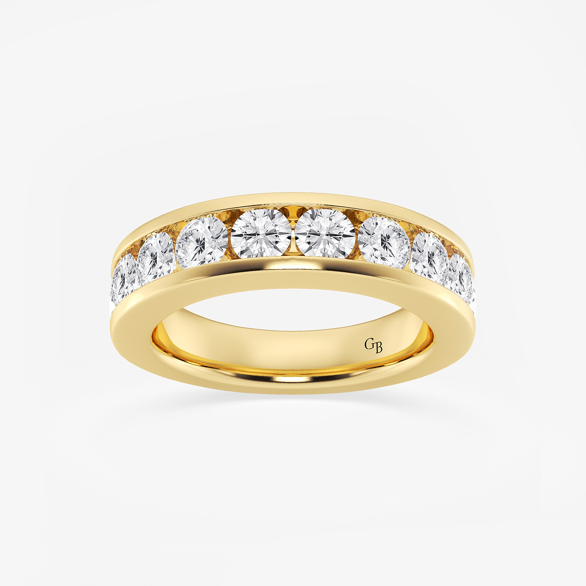 2 ctw Round Lab Grown Diamond Wedding Band 14K Yellow Gold, DE, VS1