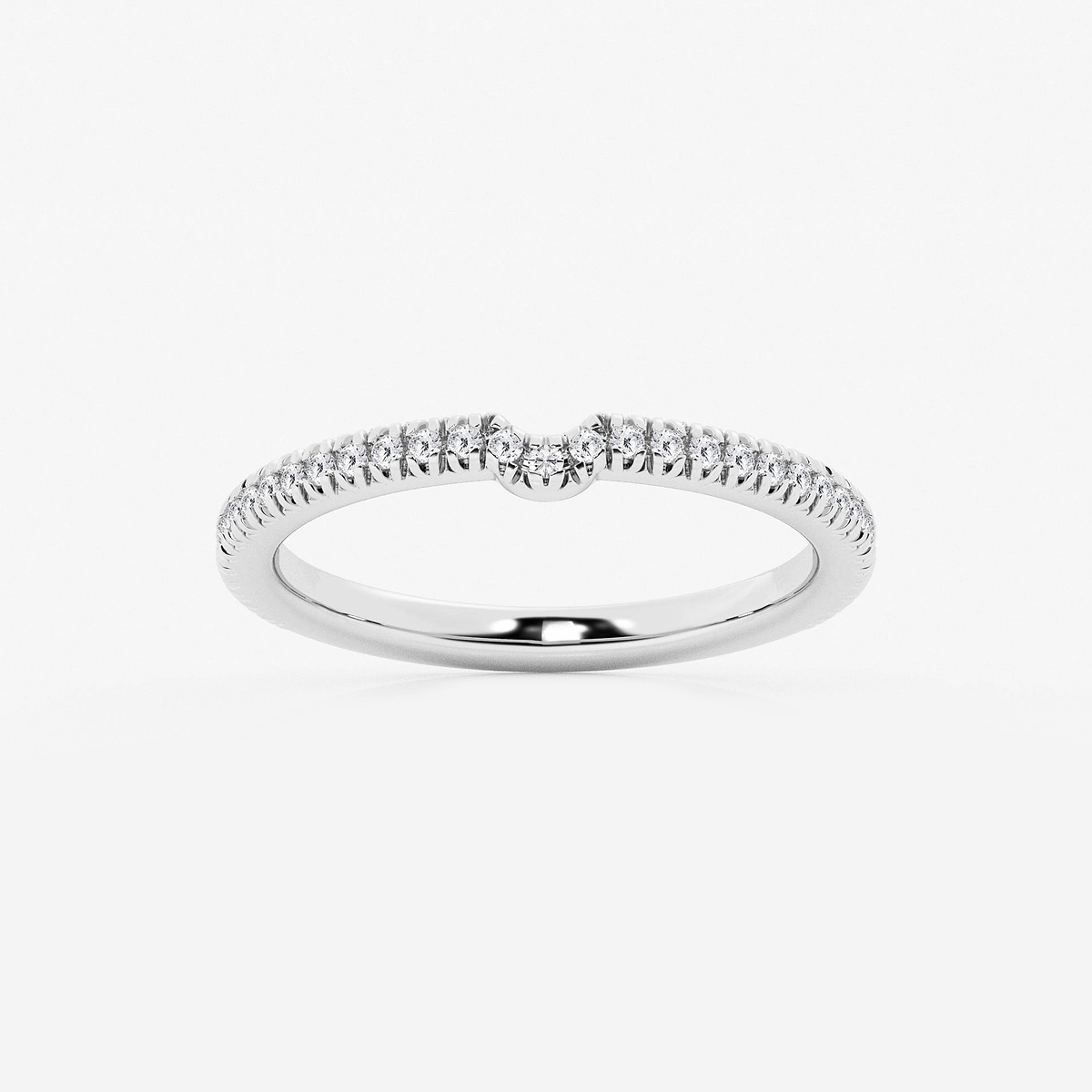 Addison 1/5 ctw Round Lab Grown Diamond French Pave Wedding Band 14K ...