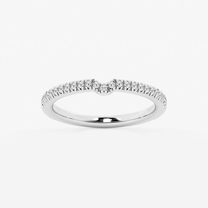 1/5 ctw Round Lab Grown Diamond French Pave Wedding Band
