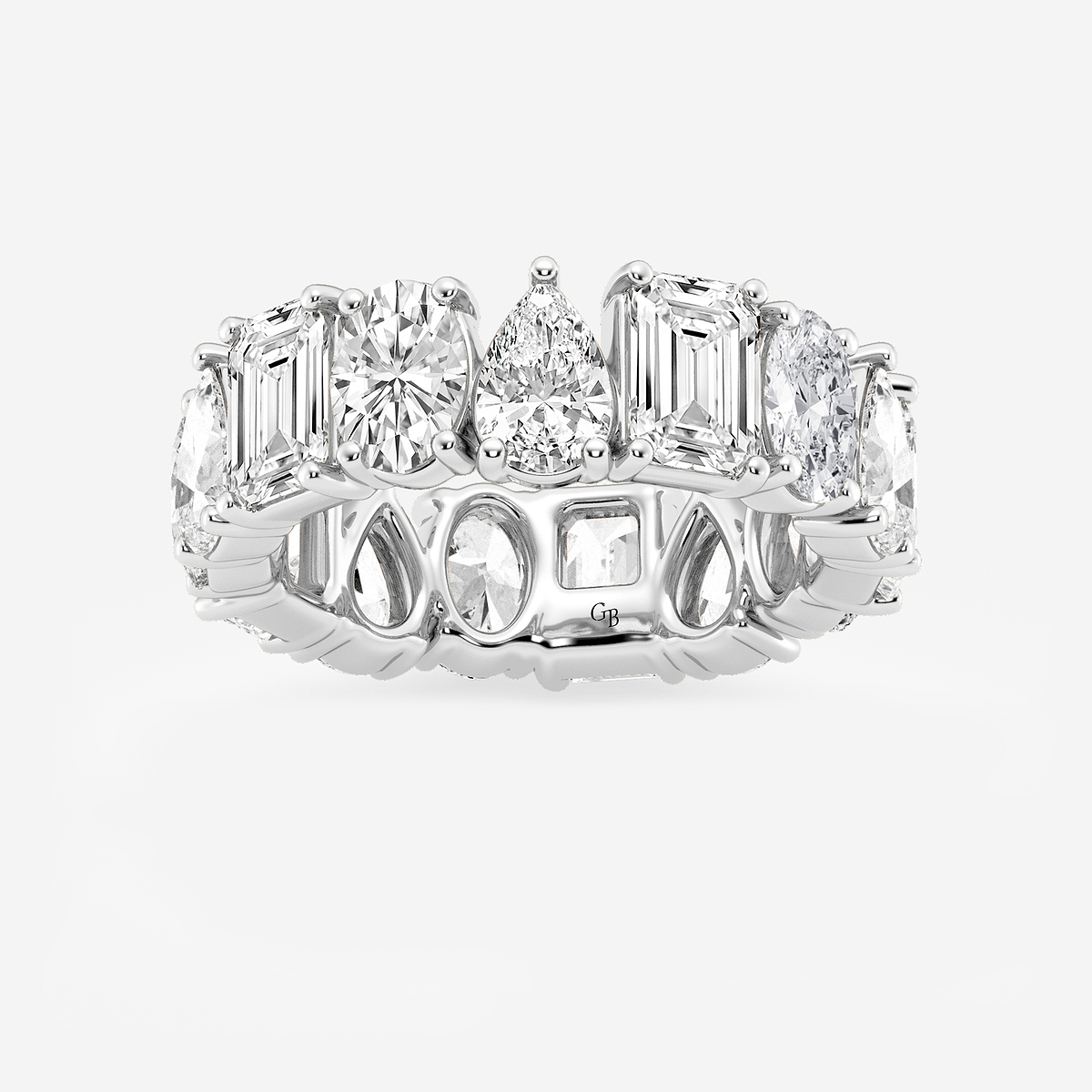 8 1/4 ctw Multi-Shape Lab Grown Diamond Eternity Band - 6.8mm Width