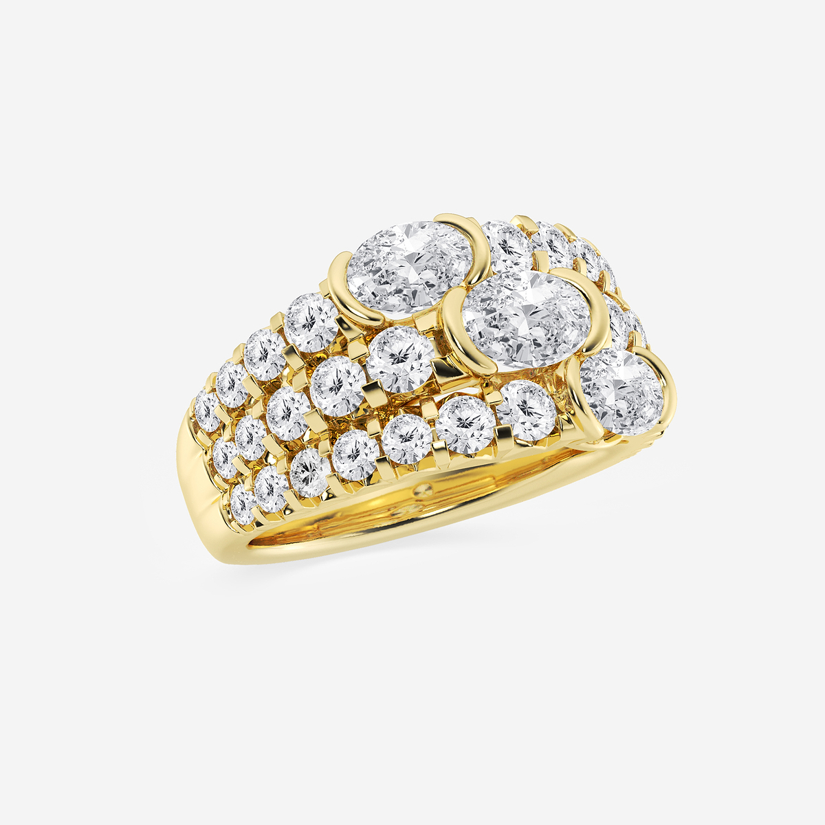 Additional Image 1 for  3 ctw Oval Lab Grown Diamond Three Row Band
