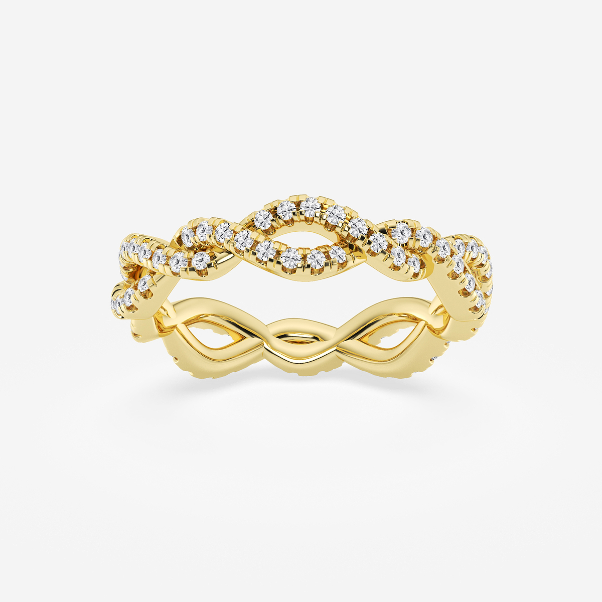 1/2 ctw Round Lab Grown Diamond Infinity Twist Eternity Band - 4.2mm Width