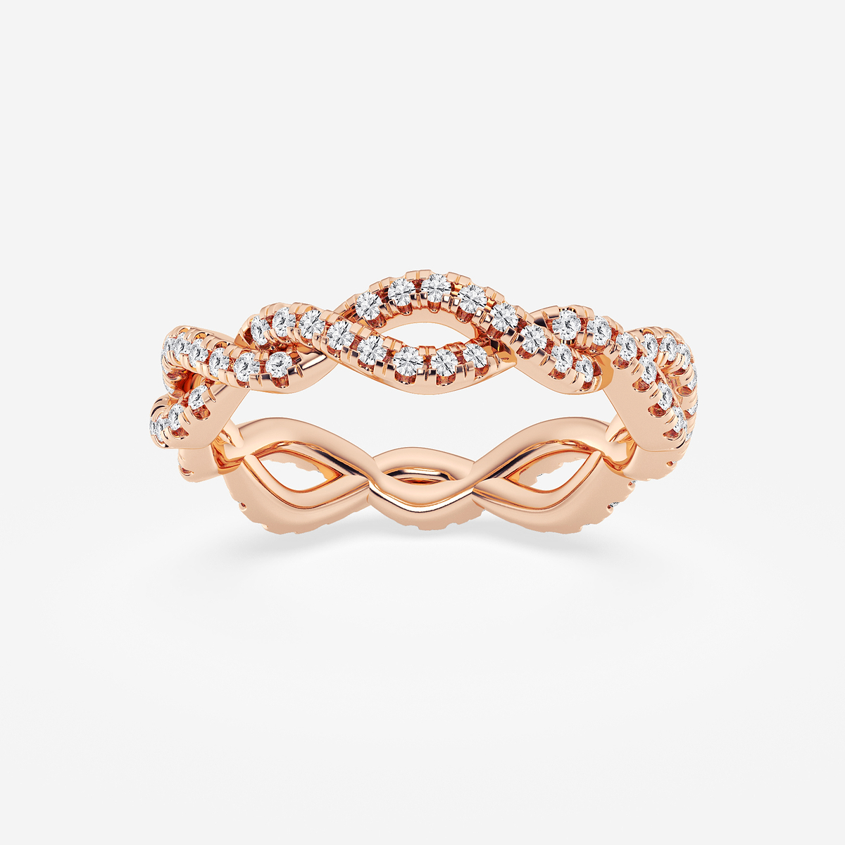 1/2 ctw Round Lab Grown Diamond Infinity Twist Eternity Band - 4.2mm Width