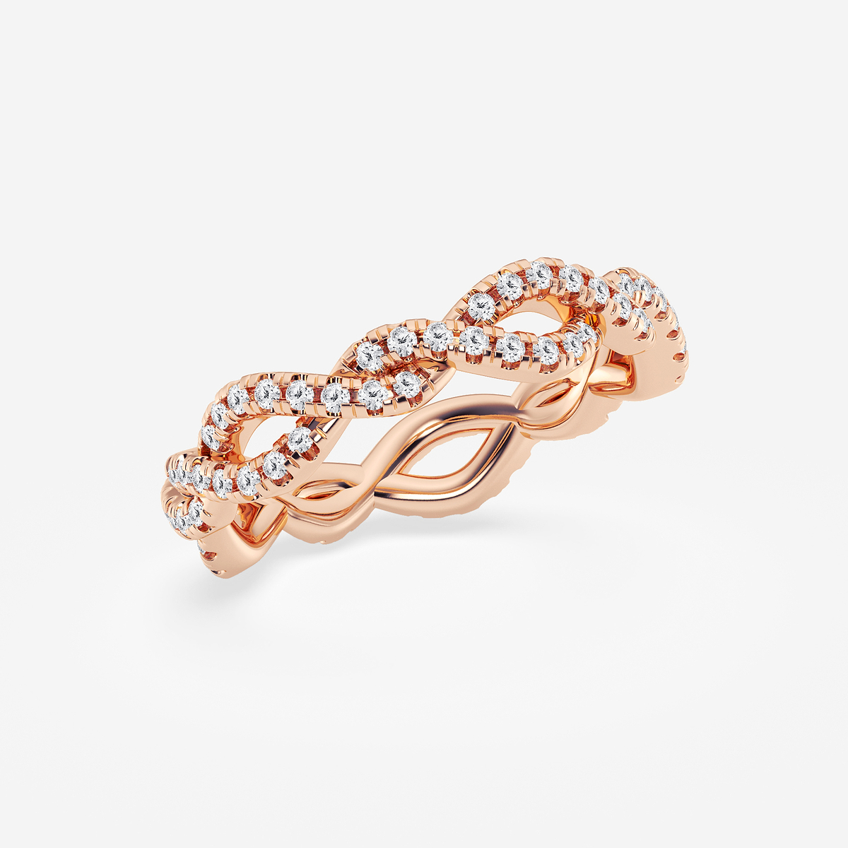Additional Image 1 for  1/2 ctw Round Lab Grown Diamond Infinity Twist Eternity Band - 4.2mm Width