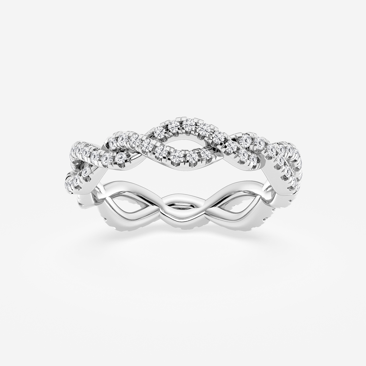 1/2 ctw Round Lab Grown Diamond Infinity Twist Eternity Band - 4.2mm Width