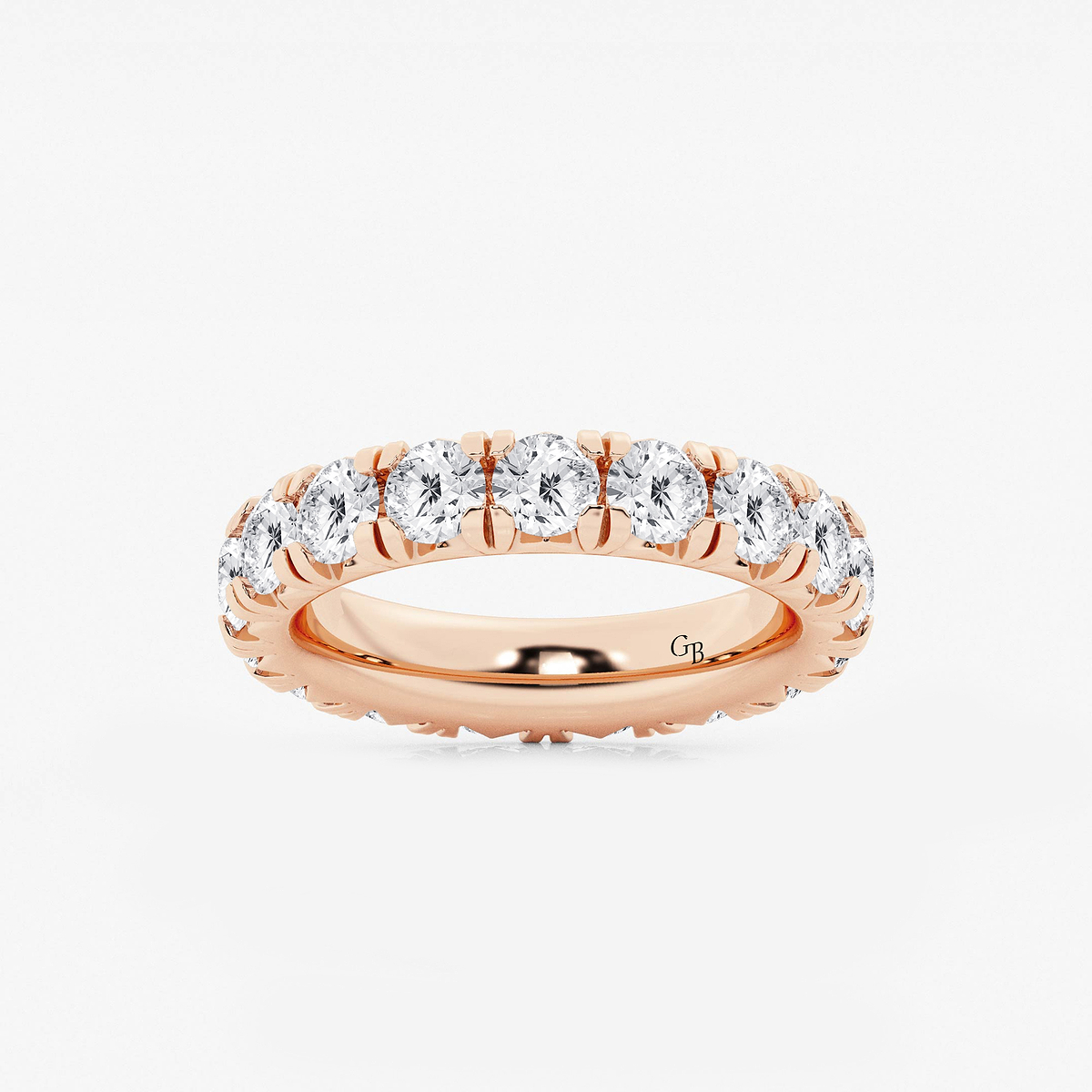 4 ctw Round Lab Grown Diamond Eternity Band - 4mm Width