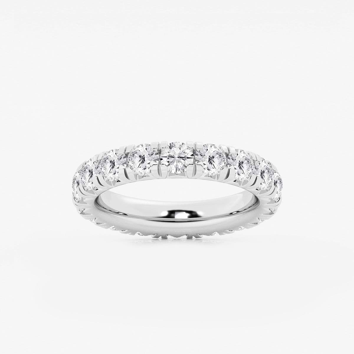 3 ctw Round Lab Grown Diamond Eternity Band - 3.7mm Width 14K White Gold, F, VS2