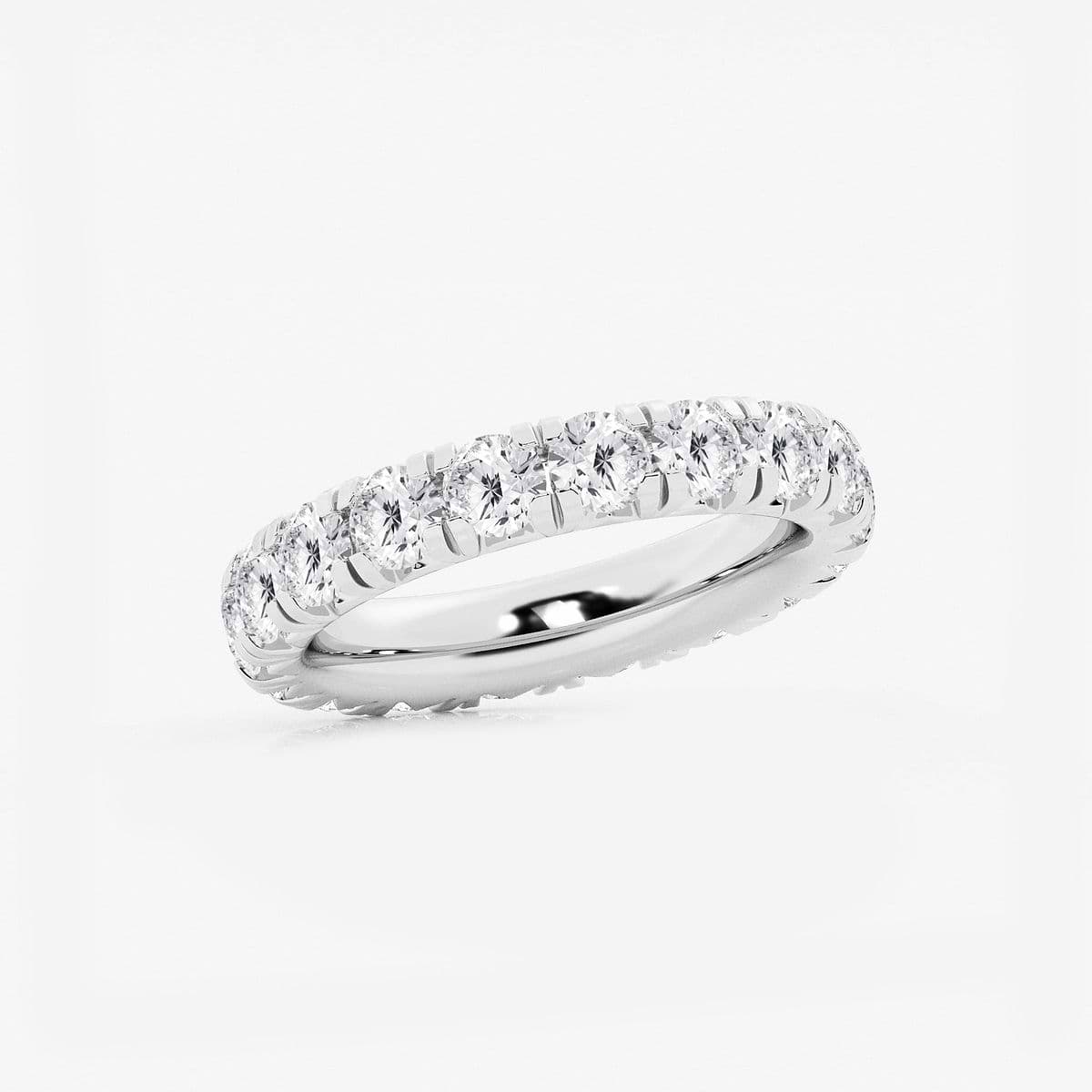 3 ctw Round Lab Grown Diamond Eternity Band - 3.7mm Width 14K White Gold, F, VS2