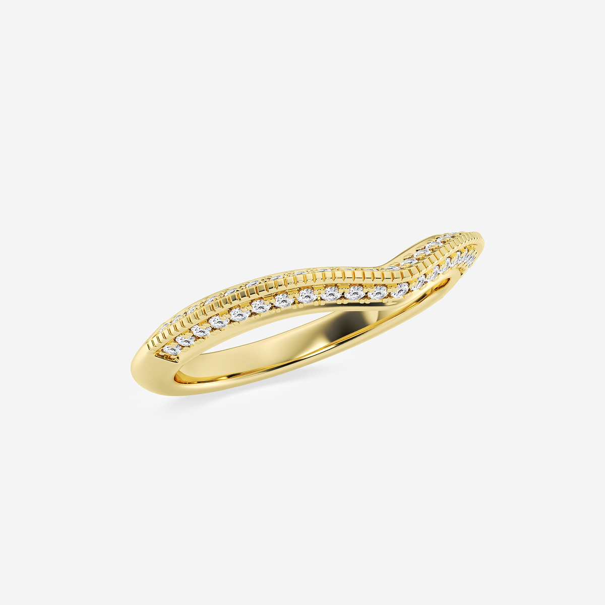 Additional Image 1 for  1/3 ctw Round Lab Grown Diamond Knife Edge Contour Band