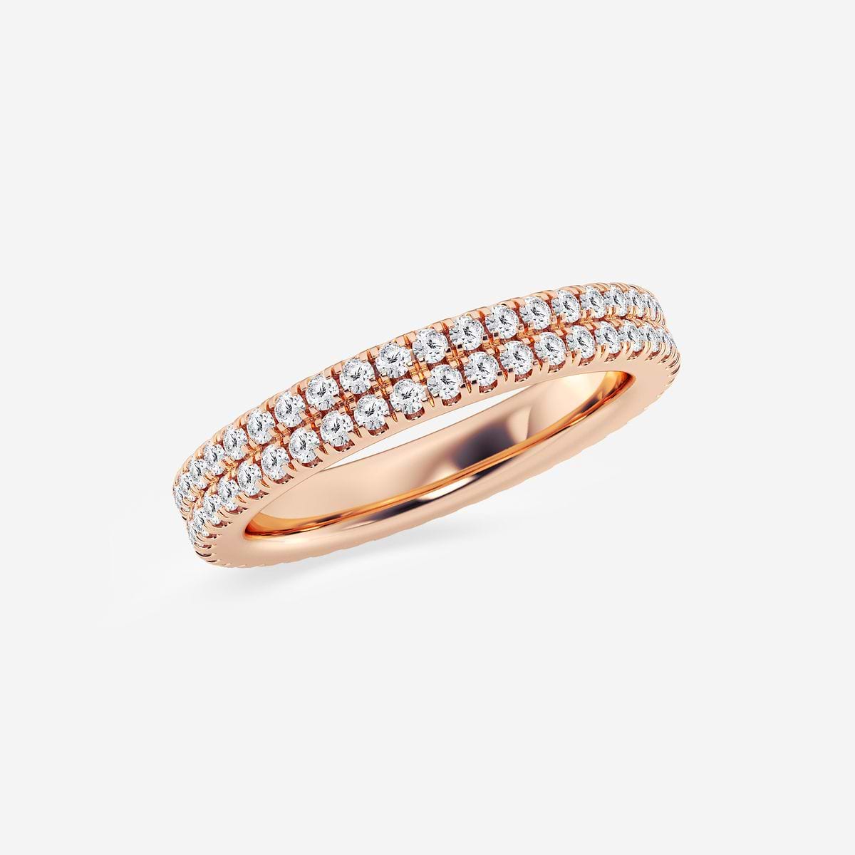Additional Image 1 for  1 ctw Round Lab Grown Diamond Petite Two Row Micro Pave Eternity Band - 3.1mm Width